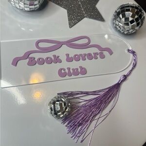 Purple Book Lovers Club Bookmark with Tassel